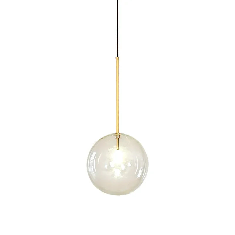 Afralia™ Clear Glass Globe LED Pendant Chandelier for Dining Room and Living Room