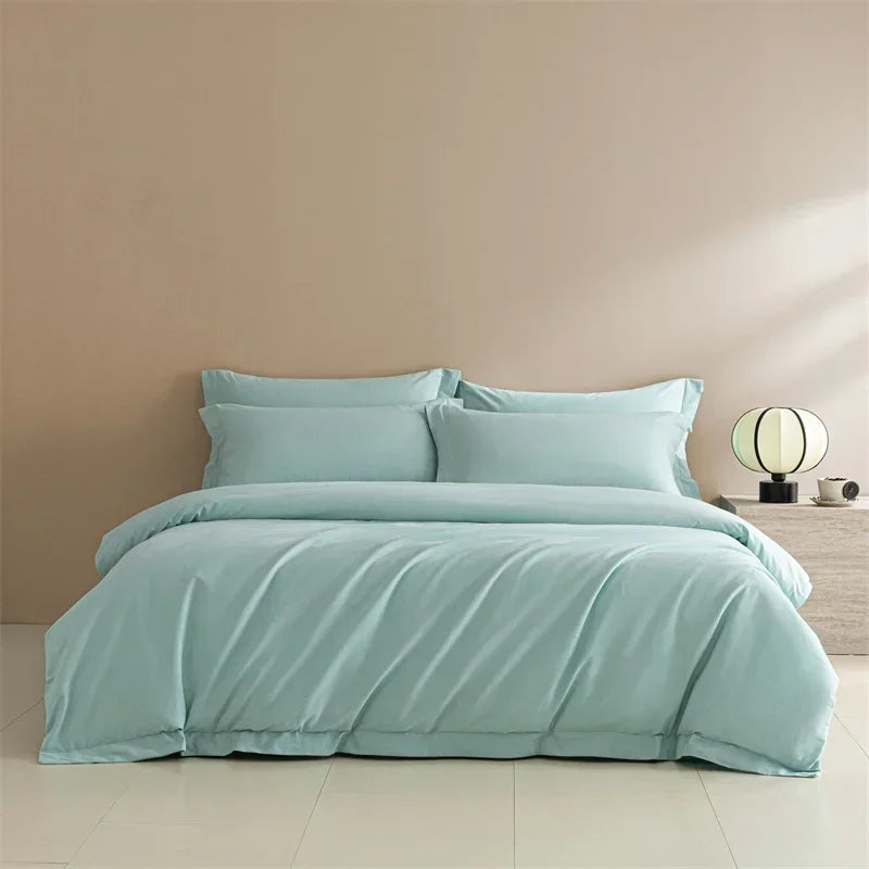 Afralia™ Solid Color 100% Cotton Bedding Set for Queen/King Size Beds