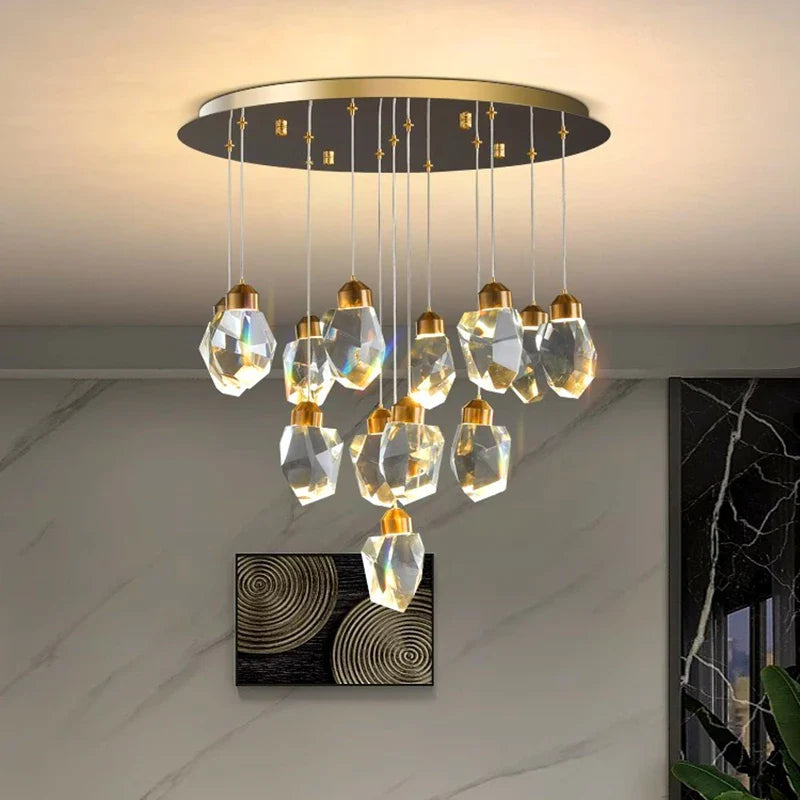 Afralia™ Crystal Chandelier: Luxury Pendant Light for Living and Dining Room