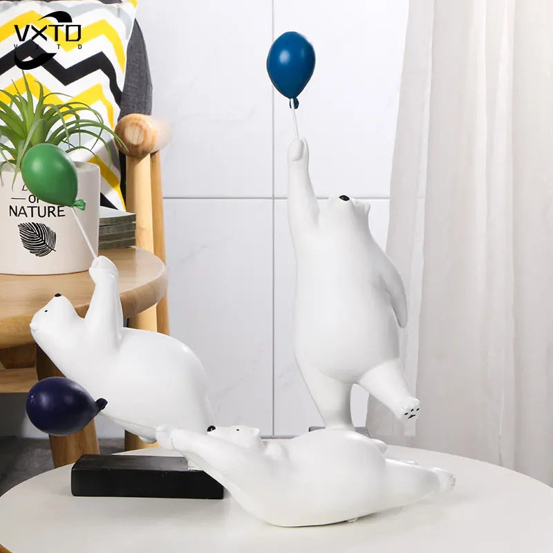 Balloon Bear Resin Ornaments by Afralia™: Unique Desk and Bookcase Decor Craft Figurines