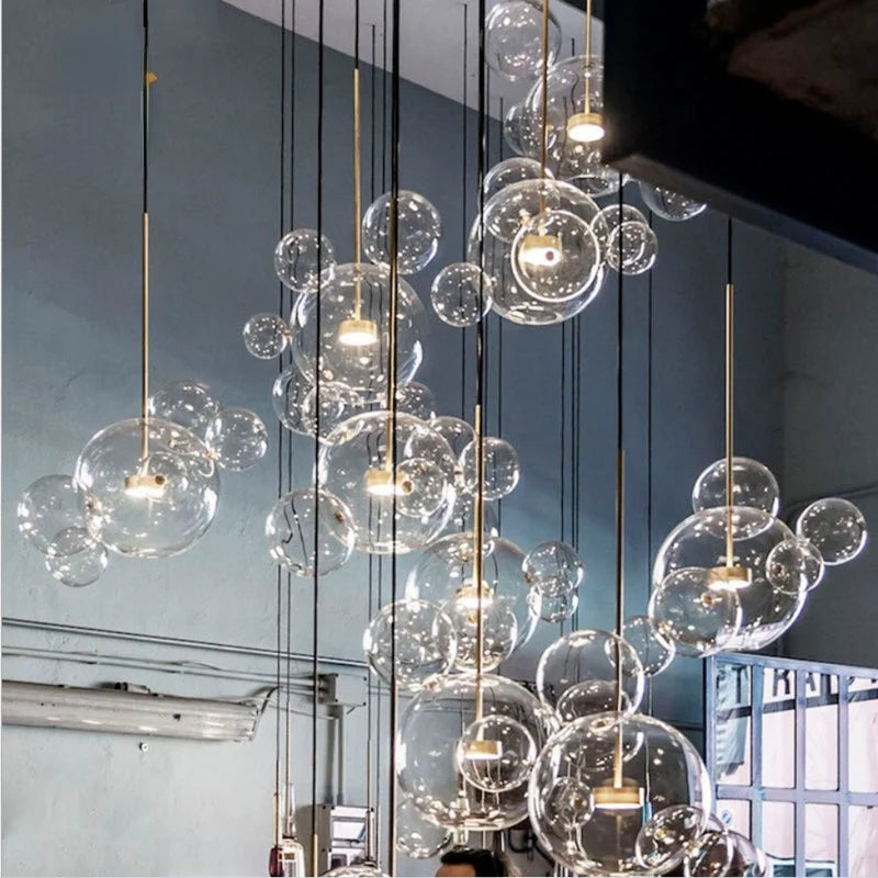 Afralia™ Glass Chandelier: Nordic-Italian LED Pendant Light for Living & Dining Room