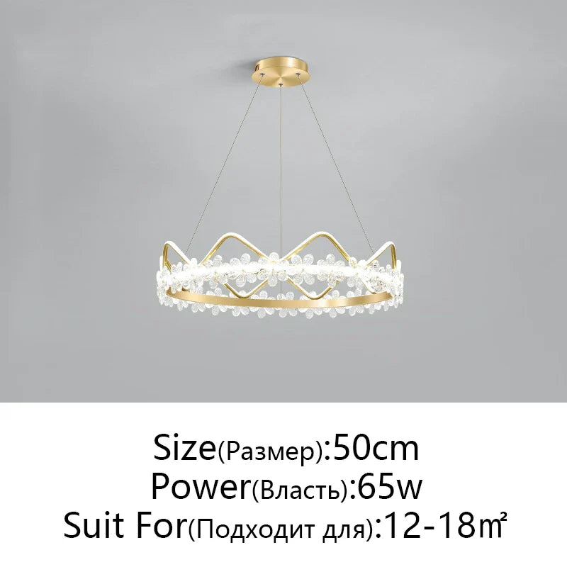 Afralia™ Crystal Flower Ring Chandelier for Modern Living and Bedroom