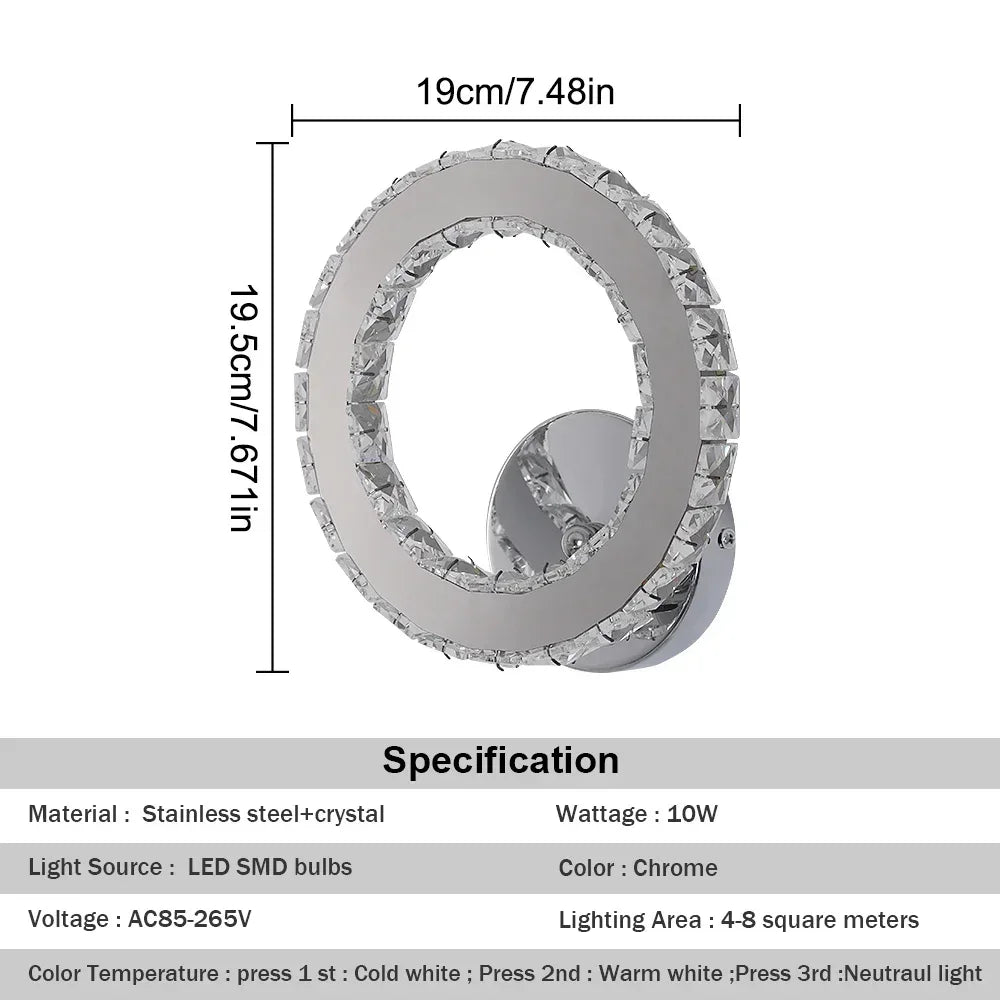 Afralia™ Crystal LED Wall Sconce: Modern Minimalist Lighting for Living Room, Bedroom, Hallway