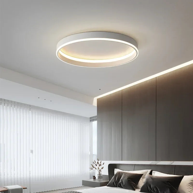 Afralia™ Minimalist Round LED Ceiling Light for Bedroom Loft Balcony - Dimmable Indoor Lighting