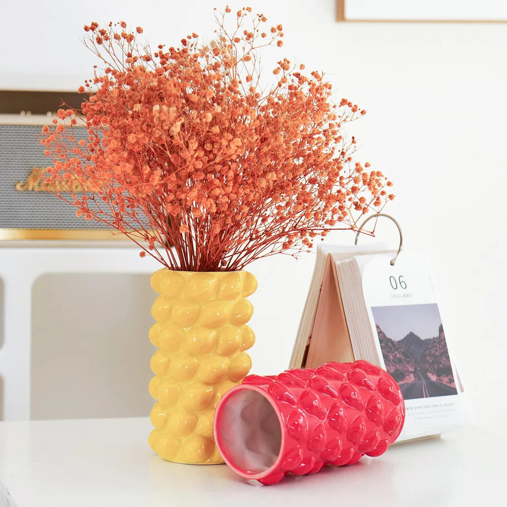 Afralia™ Fruit Relief Vase Creative Cartoon Ceramic Ornament Floral Arrangement Accessories