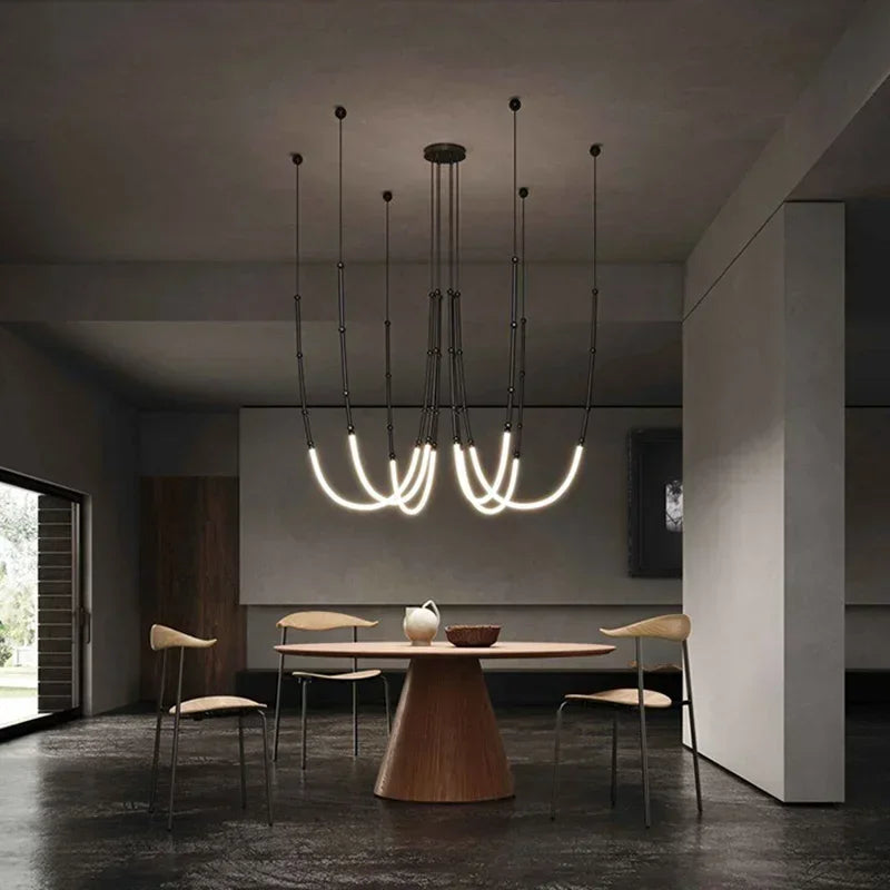 Afralia™ Nordic Art Line LED Pendant Light for Home Decor & Lighting