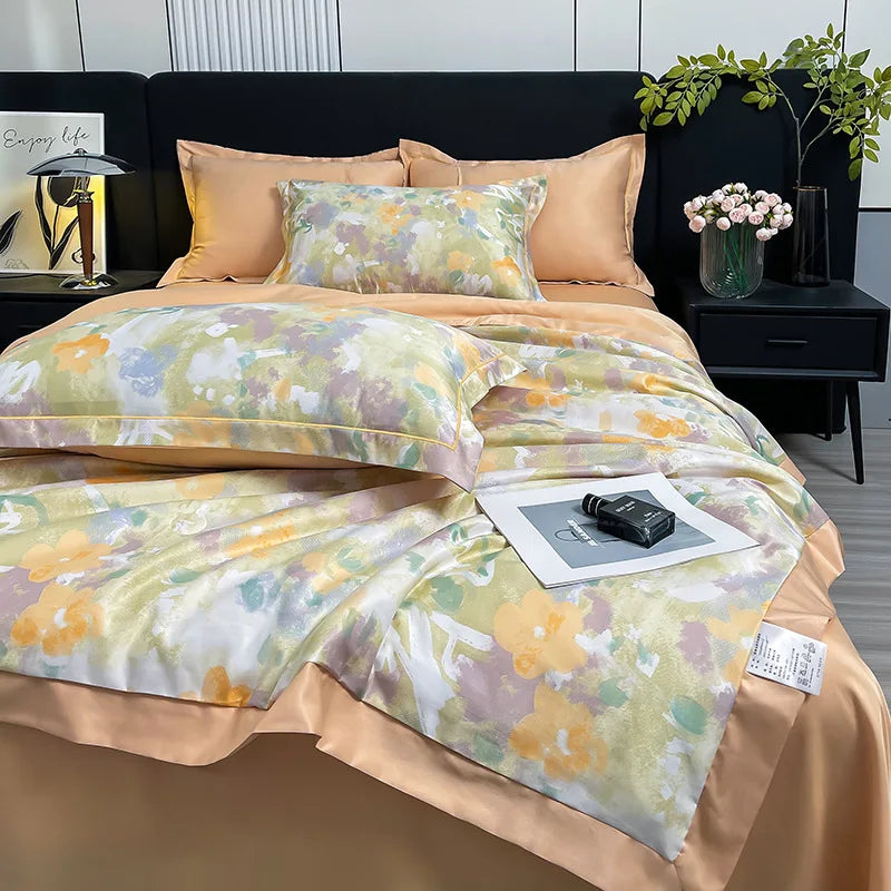 Afralia™ Luxury Floral Summer Quilt Comforter - Soft, Skin-Friendly & Machine Washable