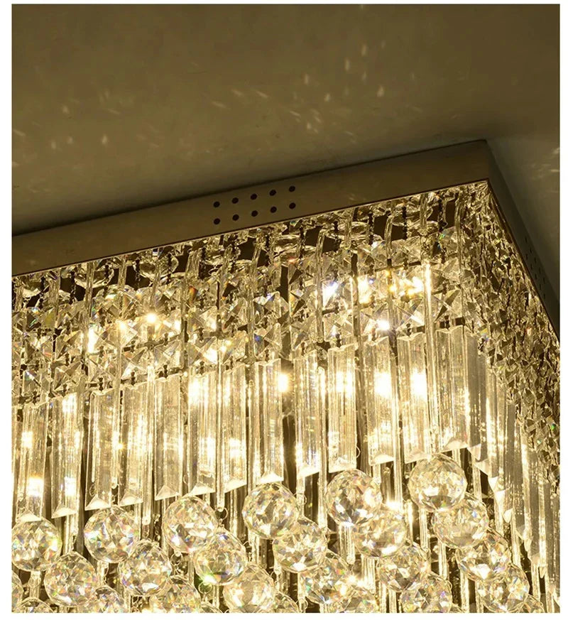 Afralia™ Crystal LED Ceiling Lamp for Luxurious Villa Living Room and Bedroom Home Decor