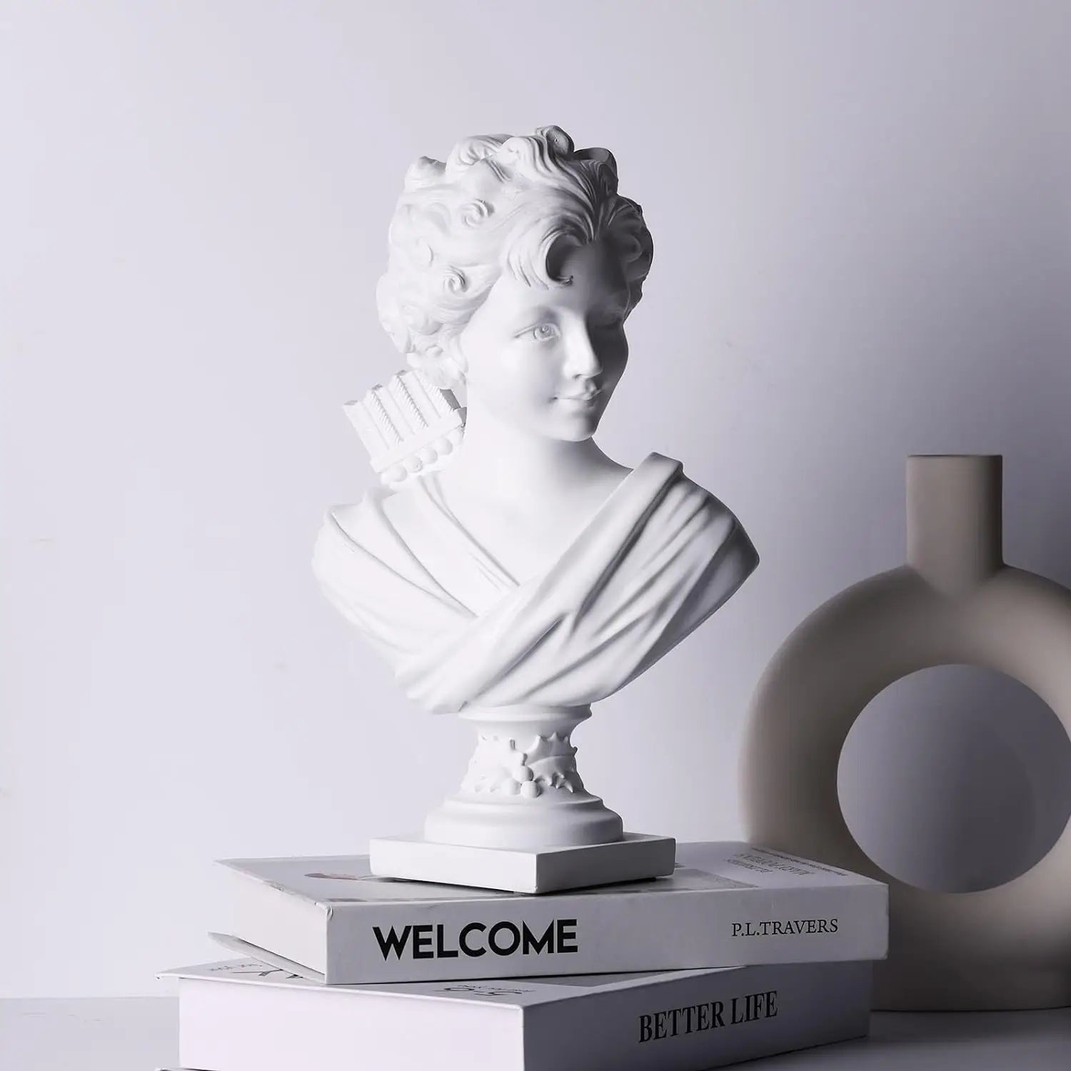 Afralia™ 12.2" Cupid Statue Plaster Sculpture for Painting Practice and Home Decor