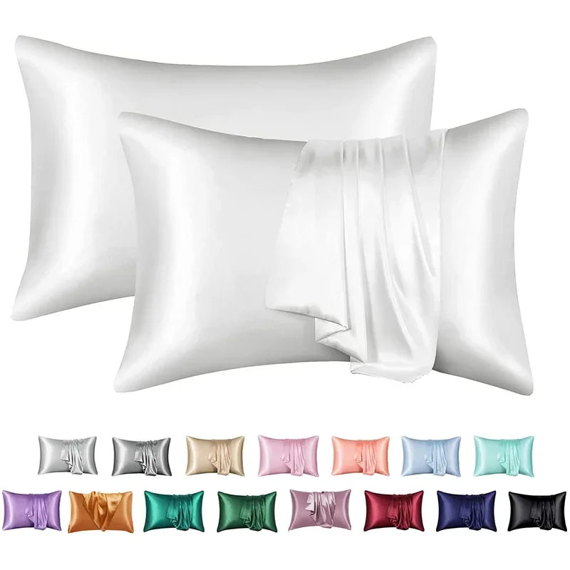 Afralia™ Silky Smooth King Size Satin Pillowcases Luxury Soft Skin-friendly Solid Color