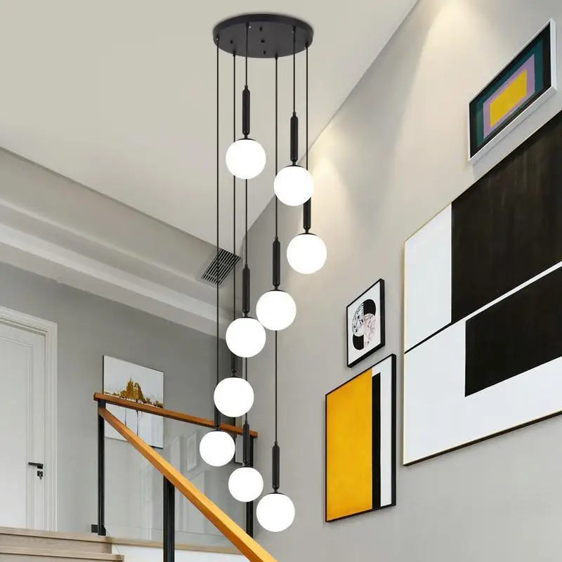 Afralia™ LED Glass Ball Chandelier: Stylish Lighting for Home, Hotel, and Indoor Spaces