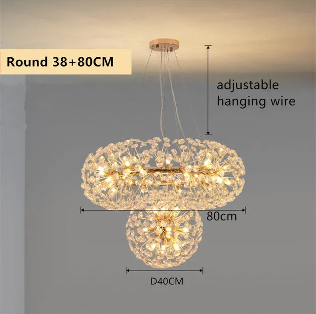 Afralia™ Modern K9 Crystal LED Chandelier for Living Room, Dining Room, and Bedroom