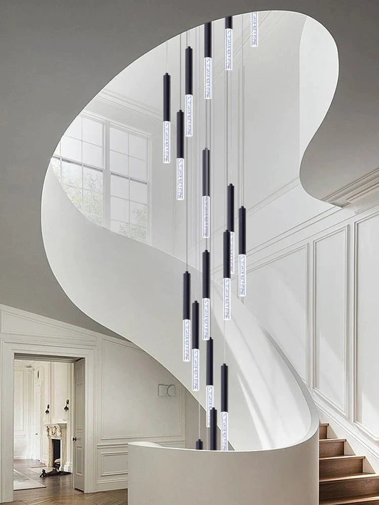 Afralia™ Cylindrical Chandelier: Modern Nordic Indoor Lighting for Living Room, Staircase & Ceiling