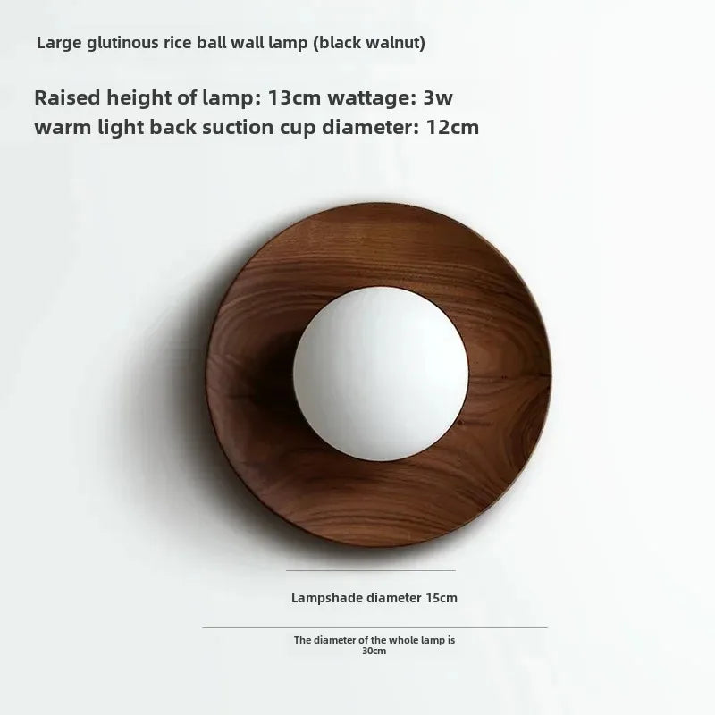 Afralia™ Walnut Wood Brass Wall Sconce, Modern Vintage Style, Bedroom Living Room Light