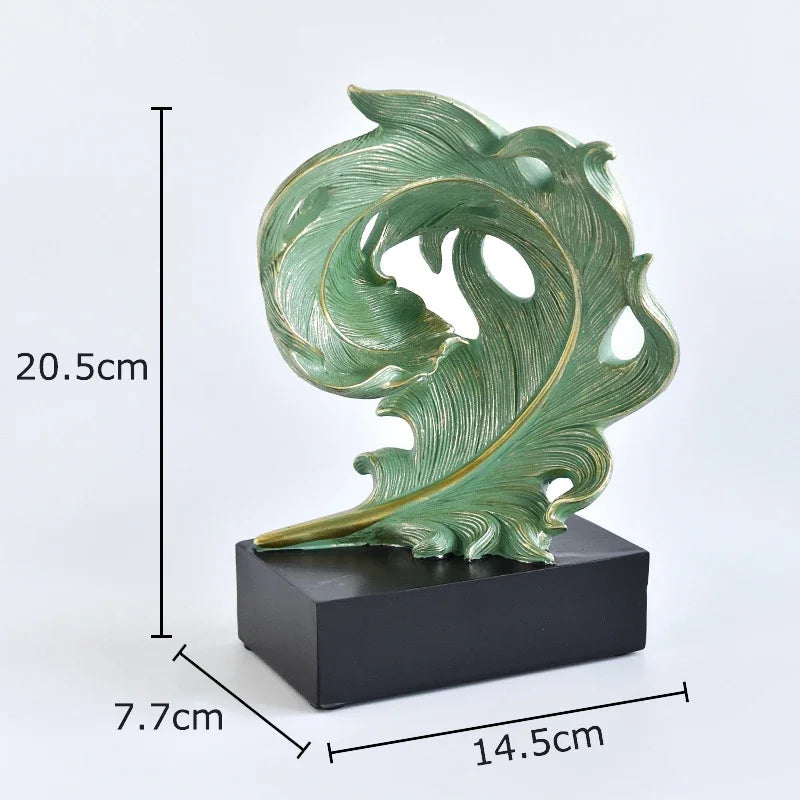 Afralia™ Phoenix Feather Resin Sculpture Desk Ornament for Aesthetic Room Decor