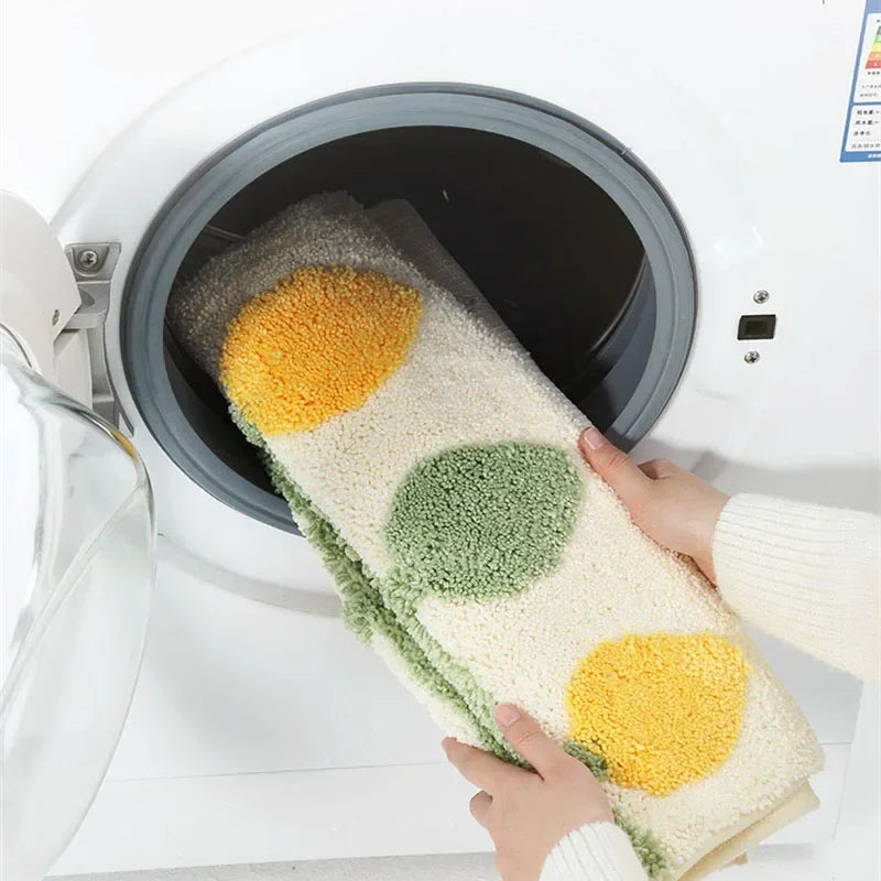 Afralia™ Flocked Thickened Bathroom Door Rug Super Absorbent Anti-Slip Soft Carpet