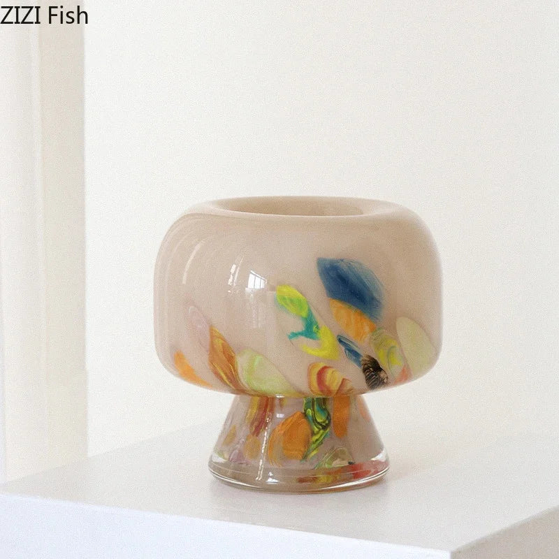 Afralia™ Mushroom Glass Vase: Unique Shape for Table Floral Arrangement and Room Decor