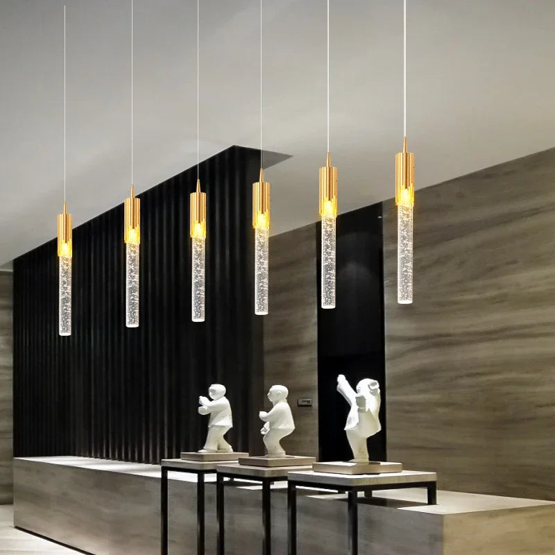 Afralia™ Crystal Staircase Chandelier: Modern Loft Hanging Lamps with Gold Finish