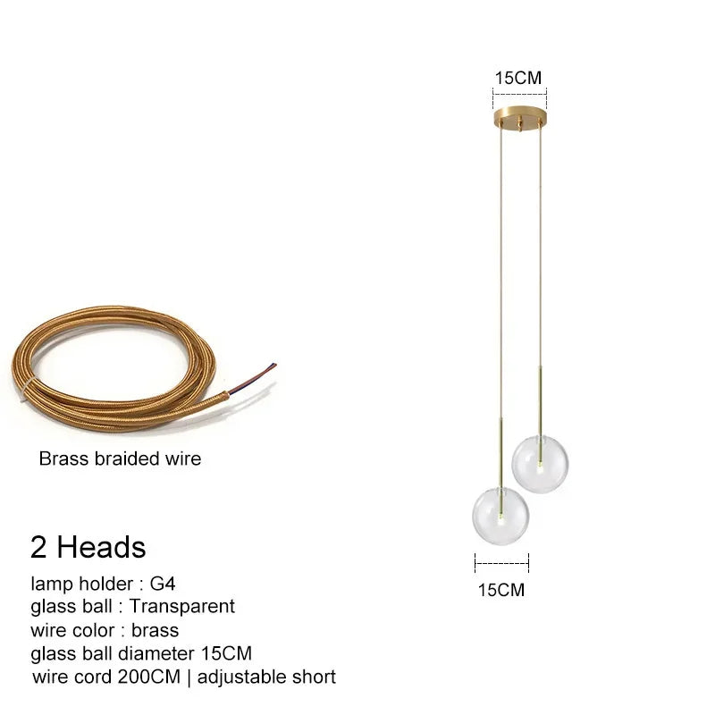 Afralia™ Glass Ball Chandelier Pendant Lights for Modern Luxury Living Room Decor