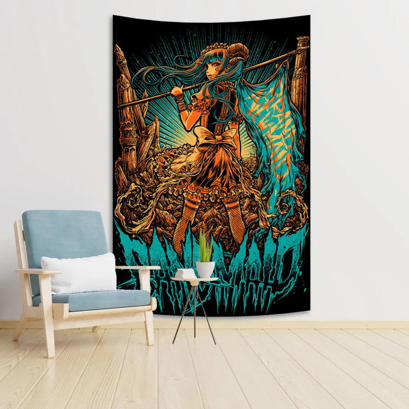 Afralia™ Heavy Metal Rock Music Poster Wall Tapestry Art Home Decor