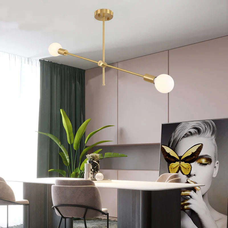 Afralia™ Magic Bean Iron Chandelier: Modern Nordic LED Fixture for Living Room & Bedroom