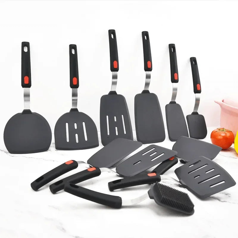 Afralia™ Silicone Spatula Turner Nonstick Heat Resistant Kitchen Utensil for Flipping Cookies & Eggs