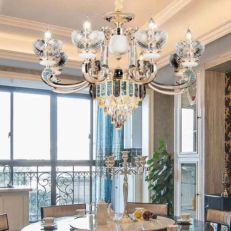 Afralia™ Crystal Dining Room Chandelier: Elegant European Style Living Room Lamp, Bedroom Decor