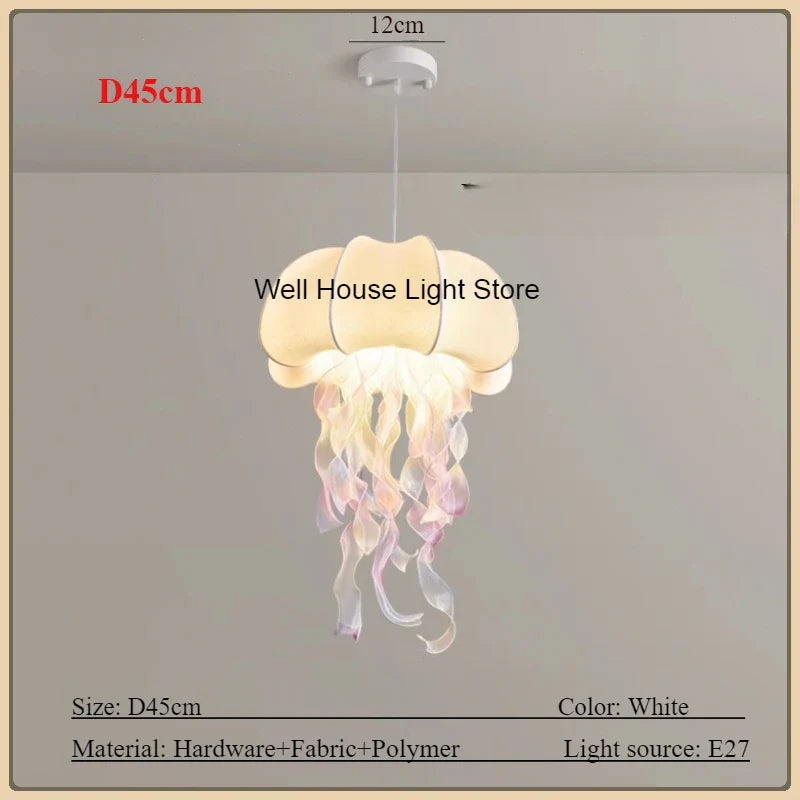 Afralia™ Jellyfish Silk Chandelier: Romantic Pendant Light for Living Room Bedroom Dining Room