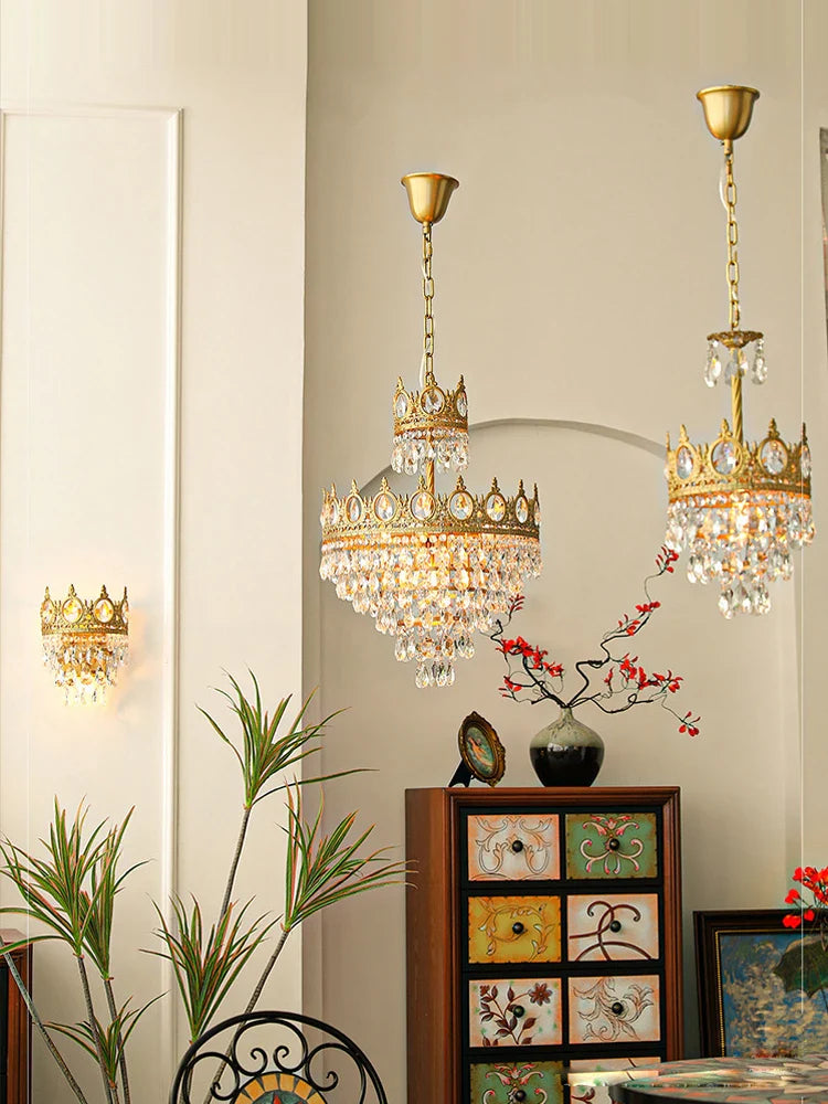 Afralia™ Crystal LED Pendant Light for Living Room