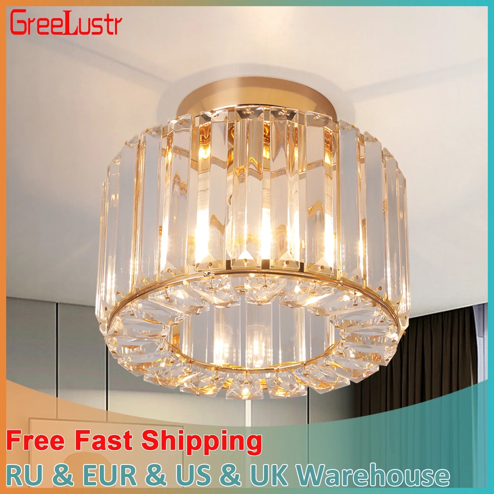 Afralia™ Glass LED Chandelier Ceiling Light Modern Living Dining Room Fixture
