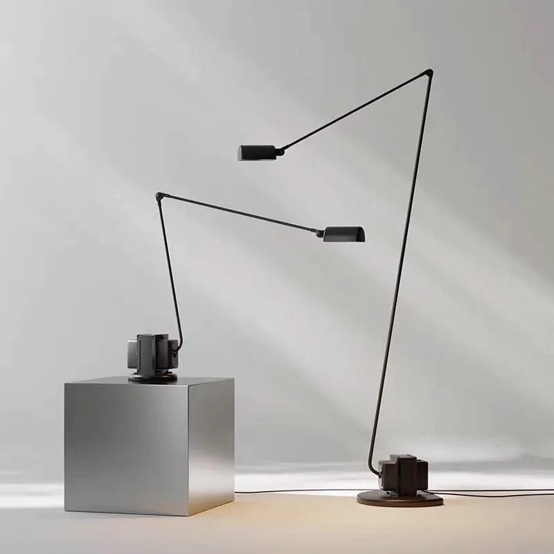 Afralia™ Vintage Long Arm Motor Floor Lamp for Living Room and Bedroom