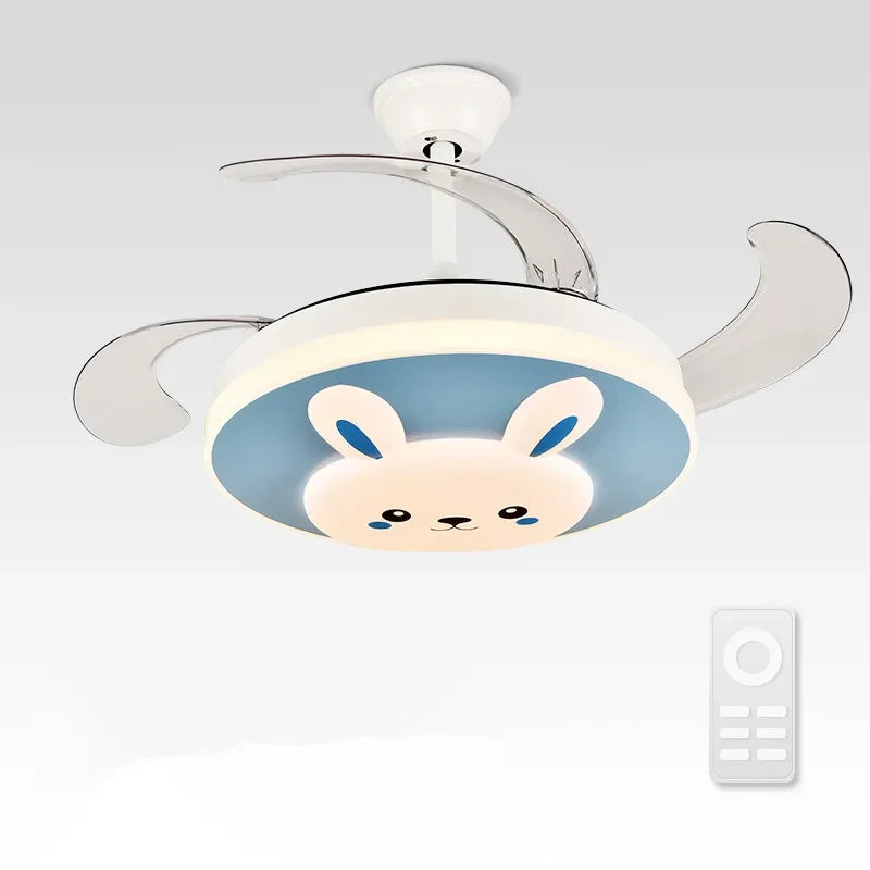 Afralia™ Simple Ceiling Fan With LED Light and Remote Control