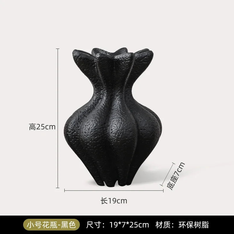 Afralia™ White Vase Resin Handicraft Abstract Ornament for Room Decoration