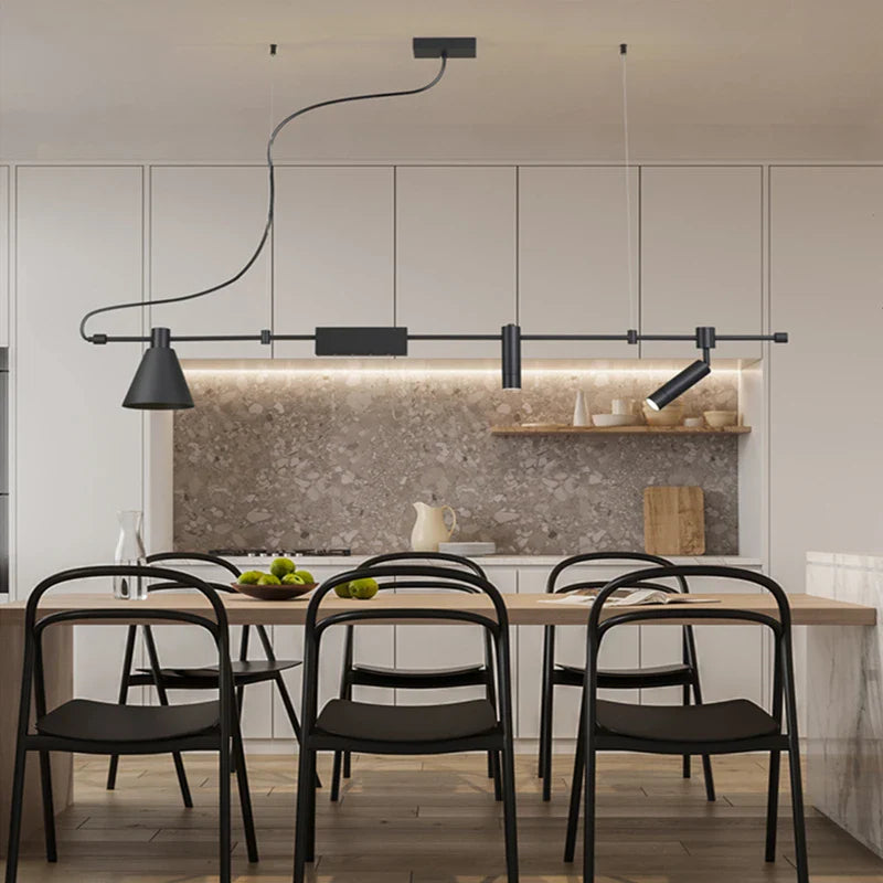 Afralia™ Nordic Black Chandelier: Modern LED Pendant Light for Dining Room, Kitchen, Living Room