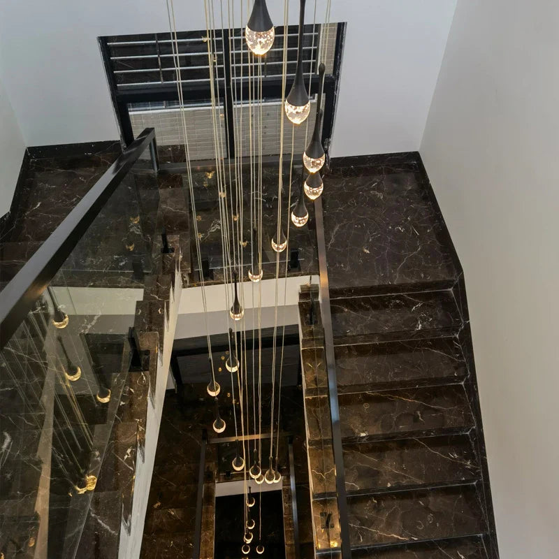 Afralia™ Crystal Bubble Chandelier for Living, Dining, Bedroom - Modern Stairwell Design