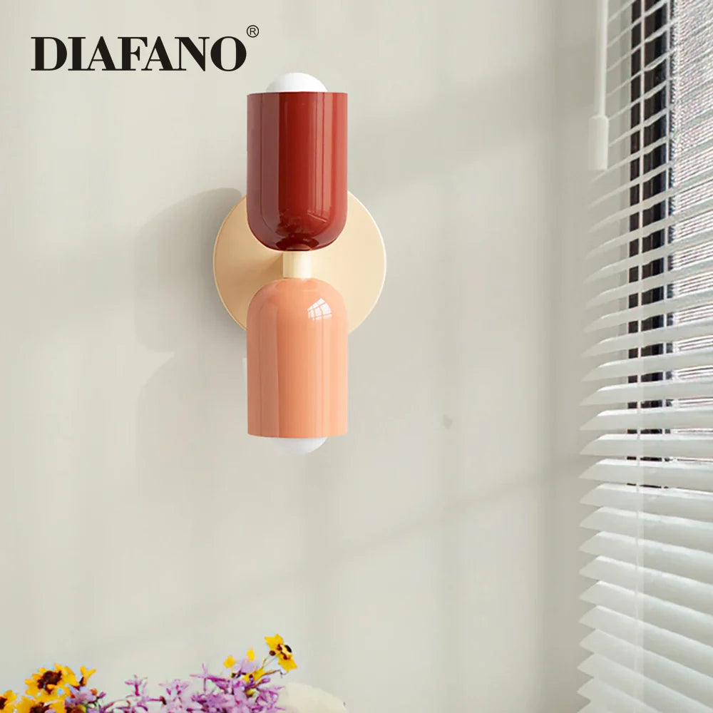 Afralia™ Macaron LED Wall Lamp for Kids Room Decor & Minimalist Living Room Lighting