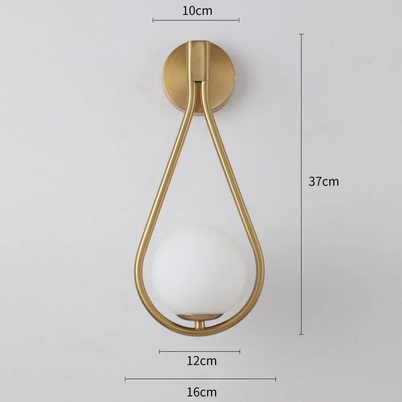 Afralia™ Glass Ball LED Wall lamp Nordic Modern Minimalist Bedroom Lighting Fixtures