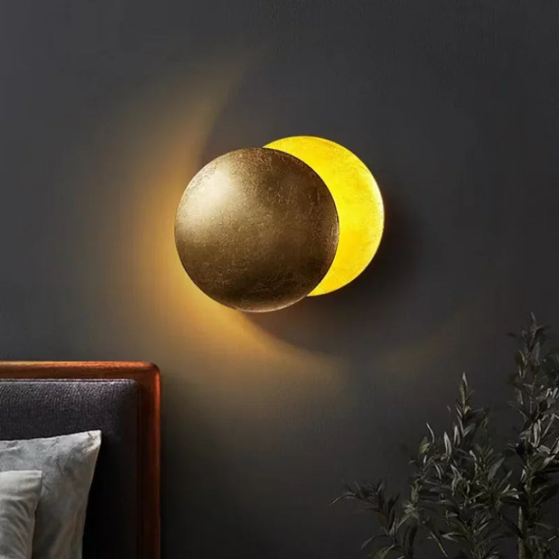 Afralia™ Modern Solar Eclipse LED Wall Sconce Lights for Hallway, Living Room, Hotel