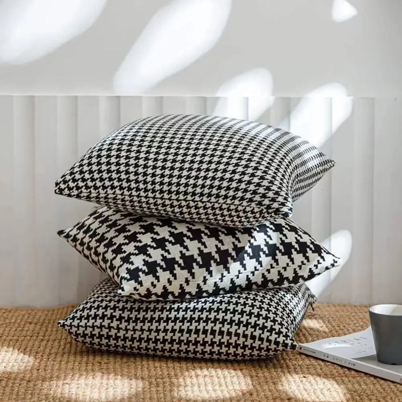 Afralia™ Houndstooth Plaid Pillow Cover - Nordic Style for Home, Bedroom, Sofa deco