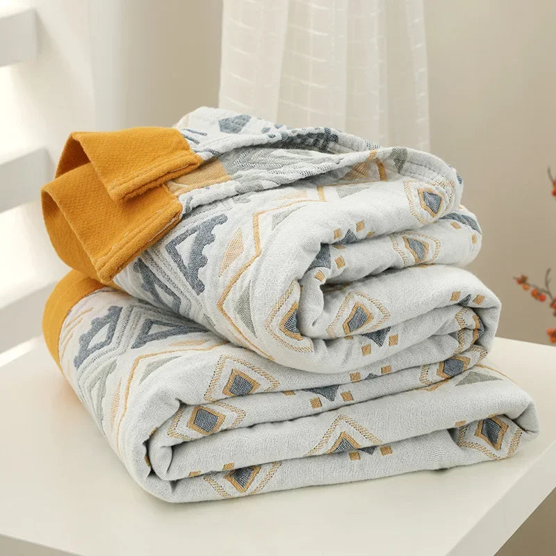 Afralia™ Cotton Gauze Geometry Summer Blanket