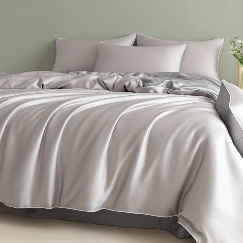 Afralia™ Cool Touch Solid Color Bedding Set - Skin-Friendly & Breathable