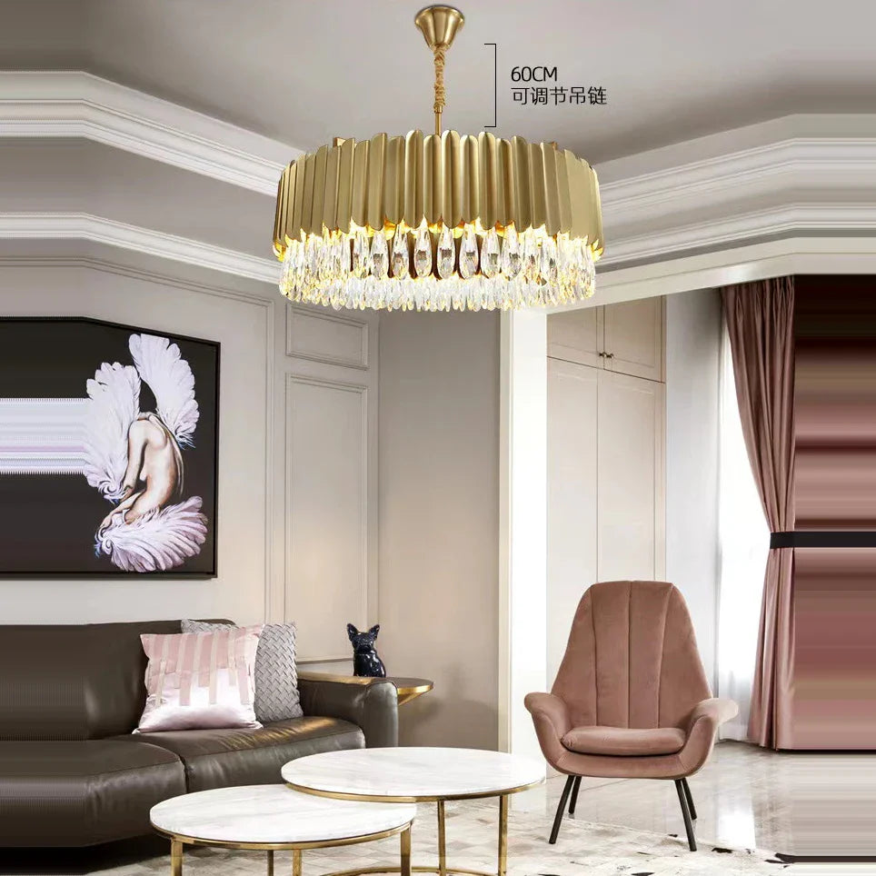Led Round Lamp Threaded Small Afralia™ Crystal 2024 Ceiling Chandeliers: Modern Dimmable LED Round L