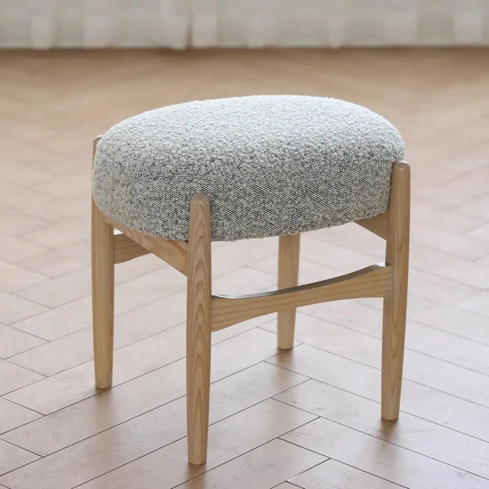 Afralia™ Ash Wood Makeup Bench Dressing Chair for Small Spaces