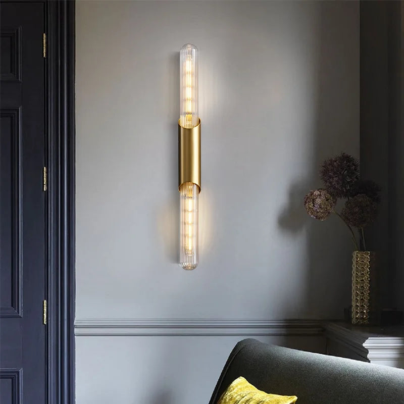 Afralia™ Modern LED Glass Wall Sconce - Gold, Black, Copper Iron Options