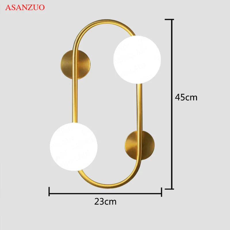 Afralia™ Brass LED Wall Sconce Lamp for Bedroom, Living Room, Hotel - Modern Decorative Lighting