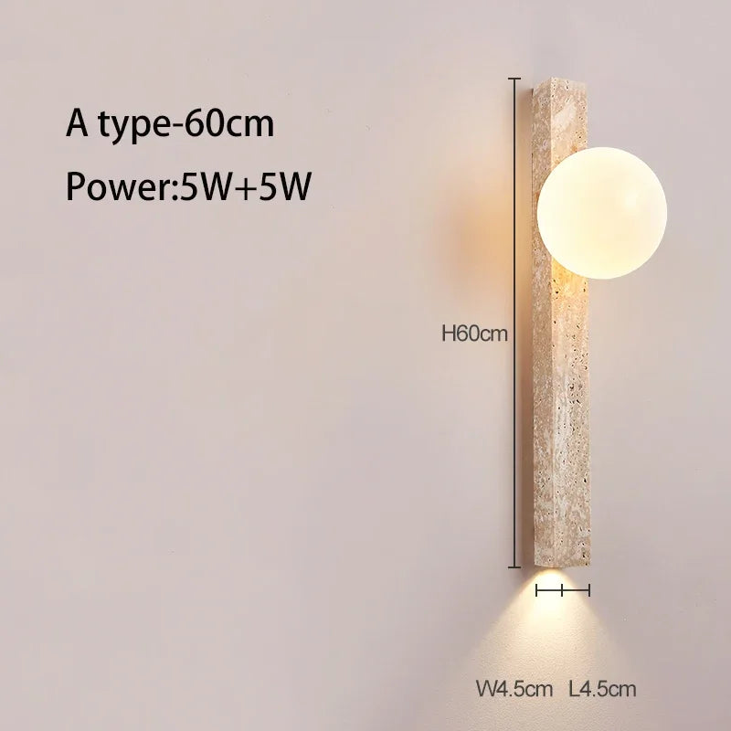 Afralia™ Travertine Wall Lamp Sconce Light for Home Decor & Ambiance