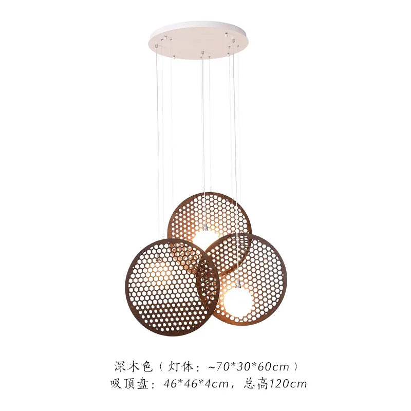 Afralia™ Modern LED Wooden Pendant Lights for Kitchen Office Bedroom Dining Room