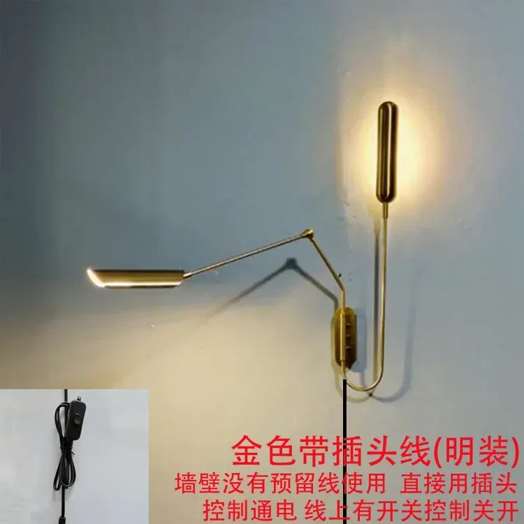 Afralia™ Adjustable Vintage Wall Lamp for Bedside Reading with Flexible Long Arm