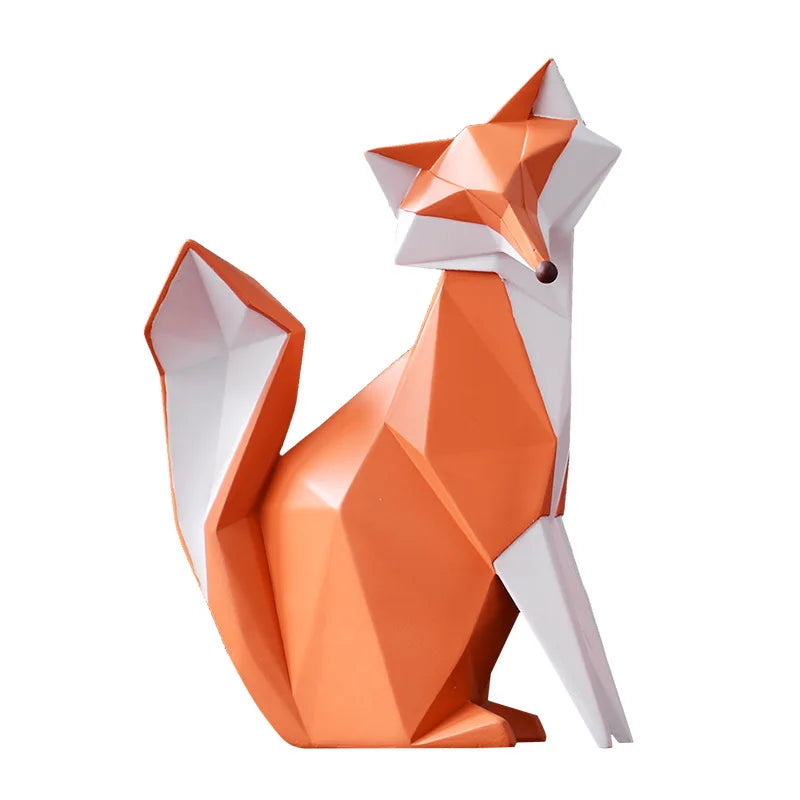 Afralia™ Fox Figurine Resin Art Sculpture for Modern Home Decor and Gifts