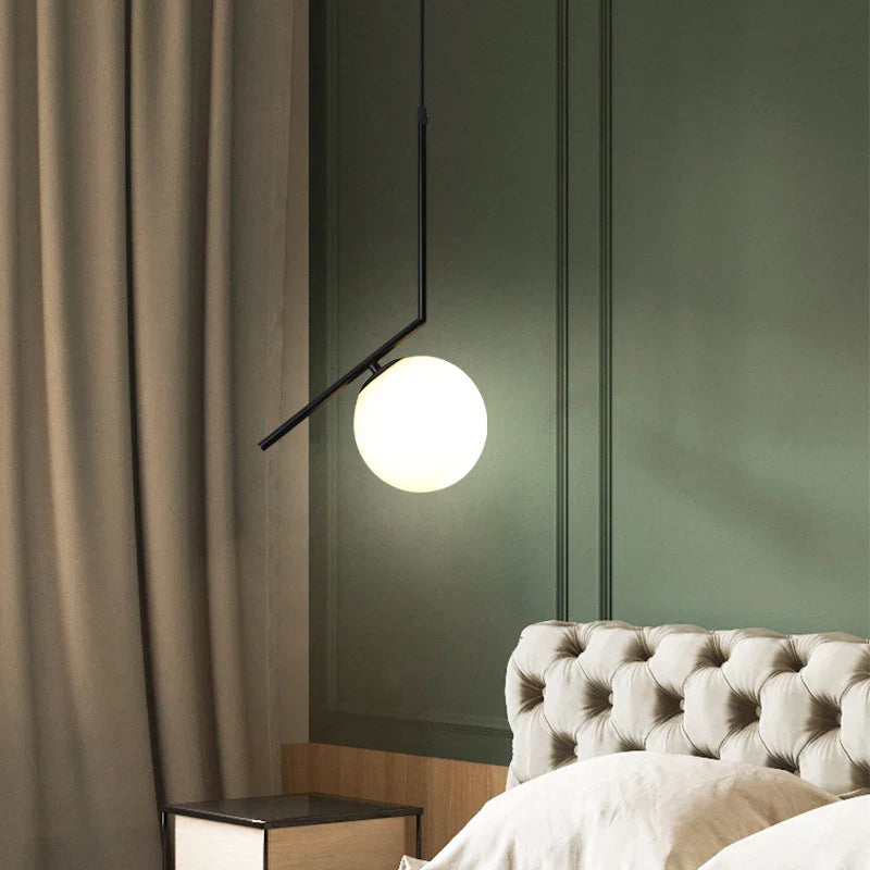 Afralia™ Glass Ball Chandelier: Nordic LED Pendant Lamp for Restaurant, Bedroom, Kitchen, Dining Room